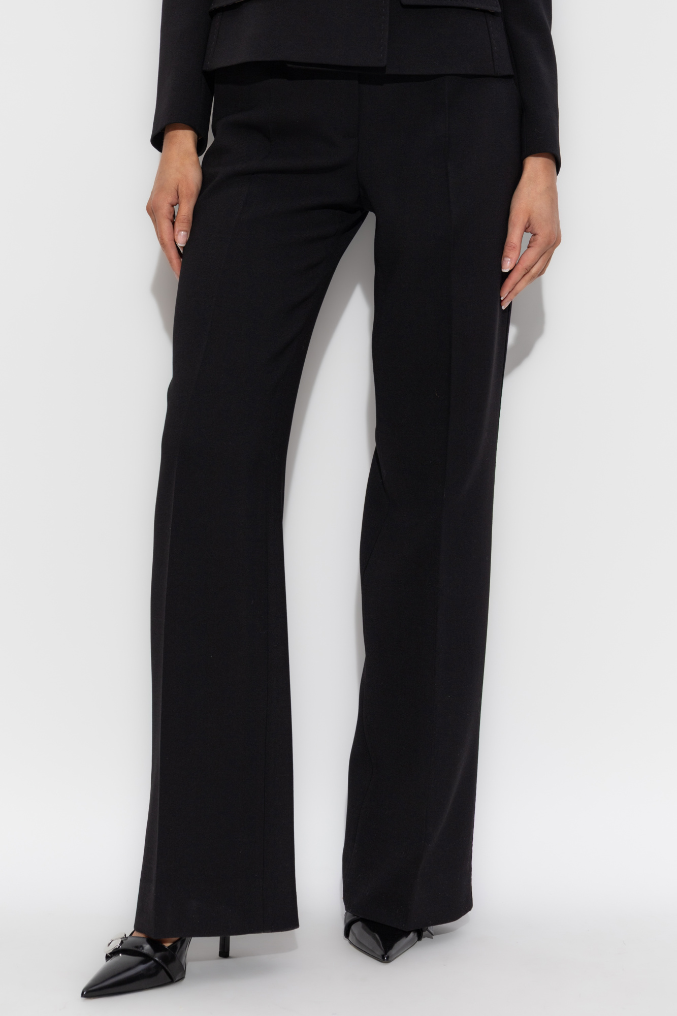 【送料&関税込】Dolce & Gabbana Wool Gabardine Trousers Dolce and Gabbana Wool Cuffed Pants Black